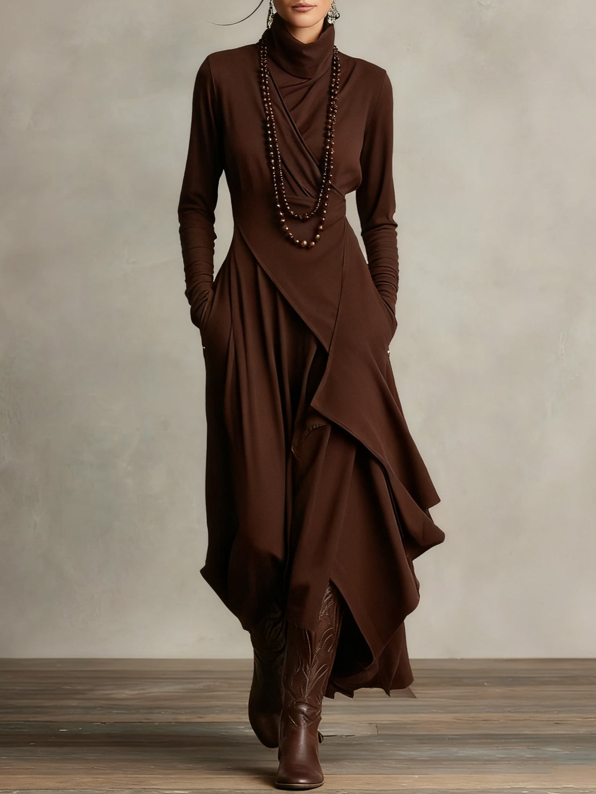 Arielle | Robe Coljurk Asymétrique Vintage