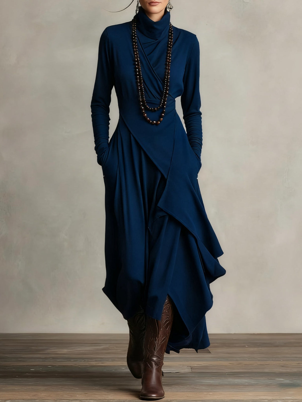 Arielle | Robe Coljurk Asymétrique Vintage