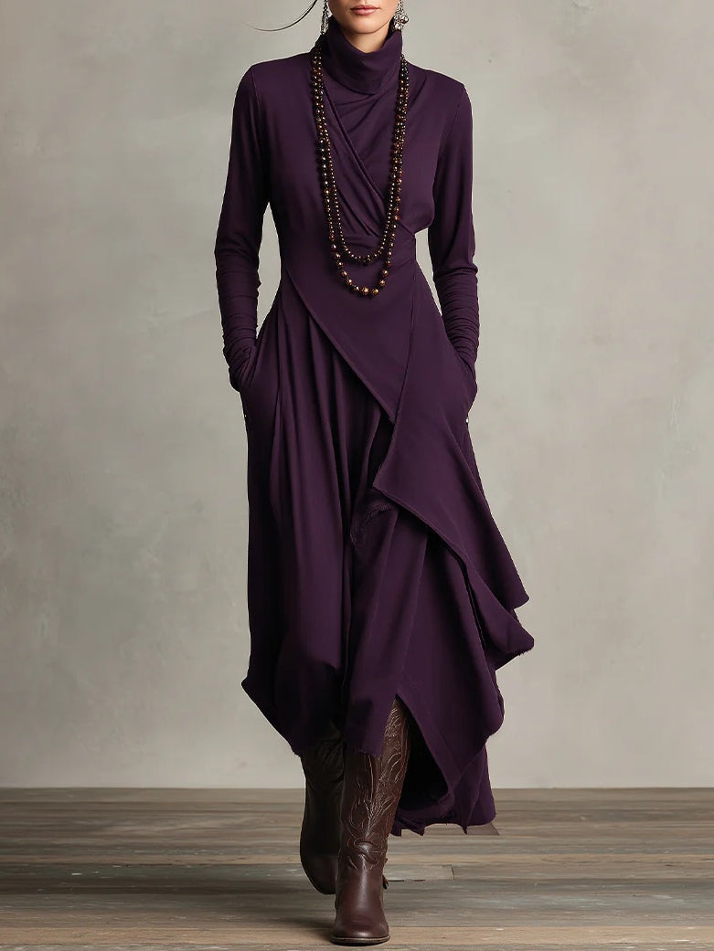 Arielle | Robe Coljurk Asymétrique Vintage