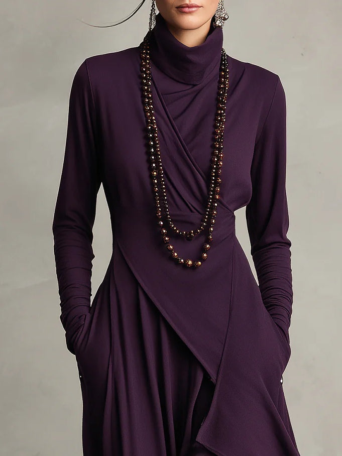 Arielle | Robe Coljurk Asymétrique Vintage