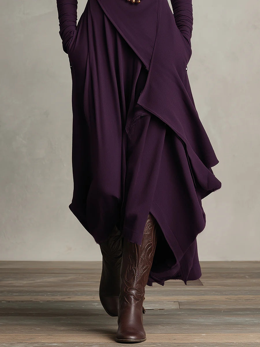 Arielle | Robe Coljurk Asymétrique Vintage