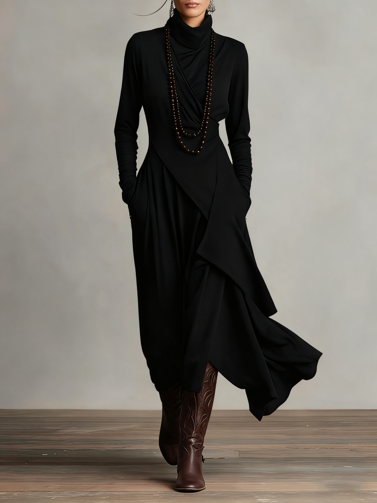 Arielle | Robe Coljurk Asymétrique Vintage