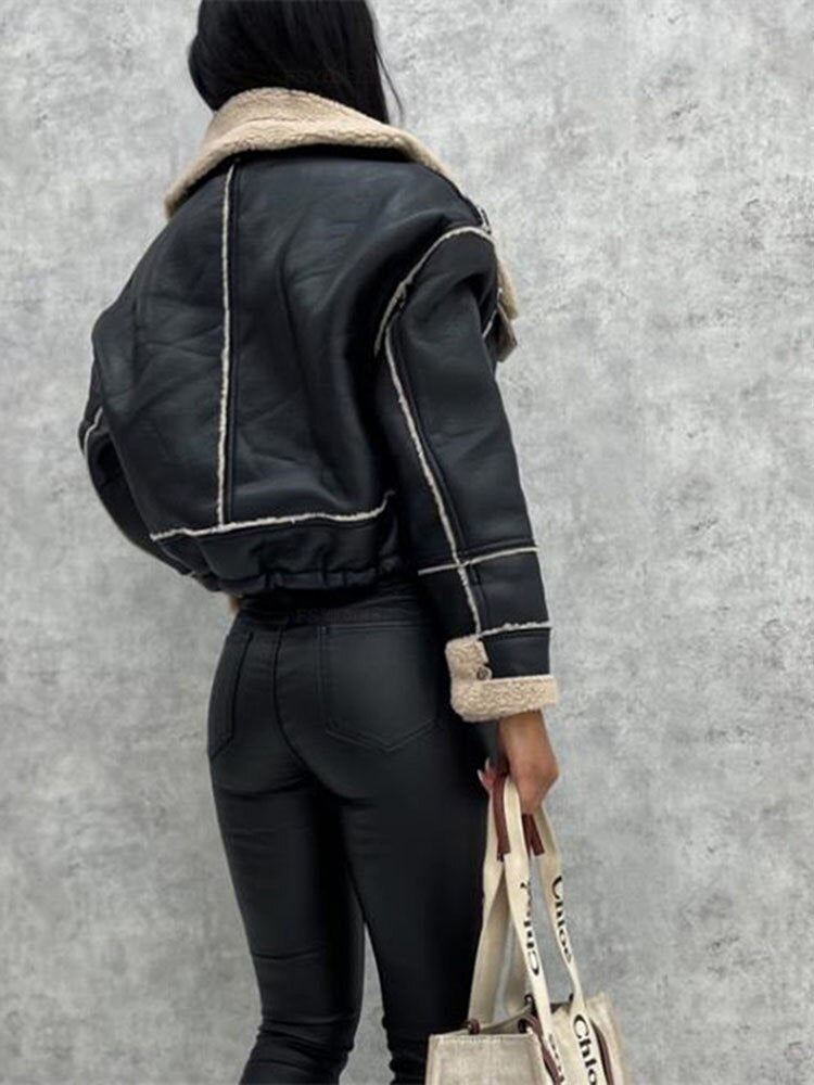 valmorie® | VESTE EN CUIR AVEC LAINE