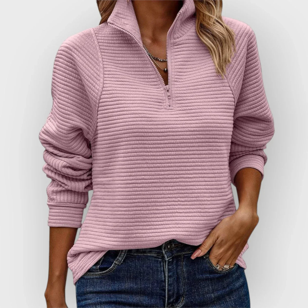 DELACROIX | PULL CHIC DÉCONTRACTÉ À COL ZIPPÉ