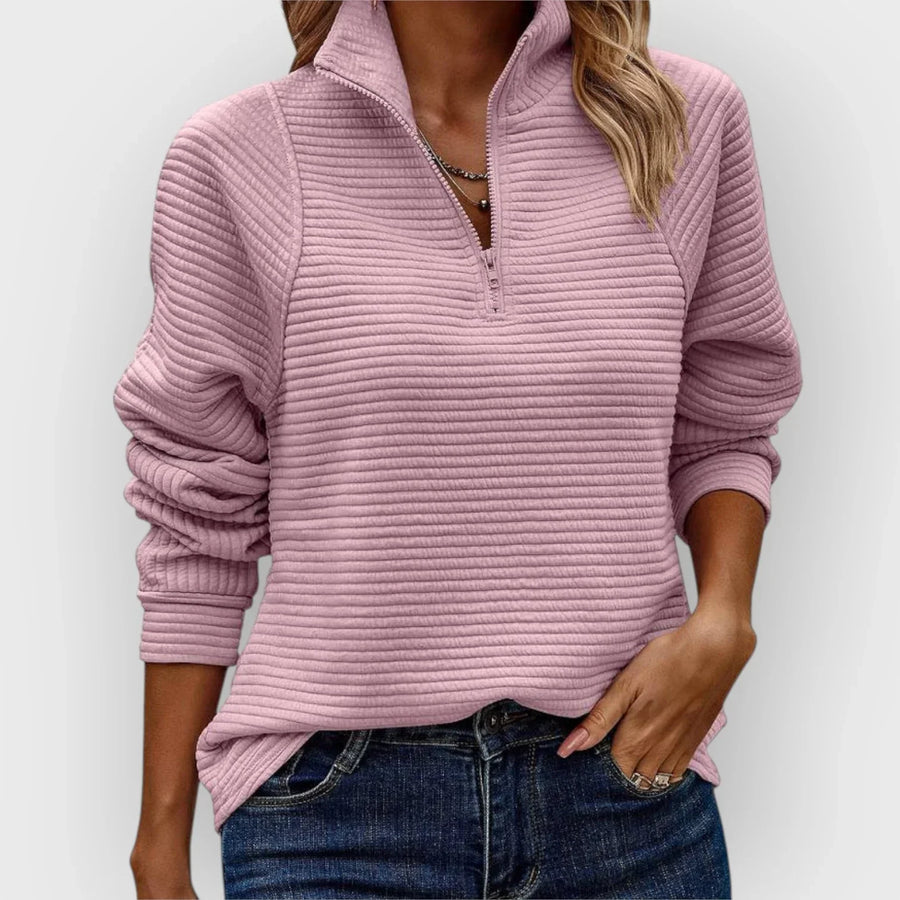 DELACROIX | PULL CHIC DÉCONTRACTÉ À COL ZIPPÉ