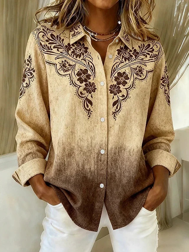 Tucson™ | Blouse western vintage boutonnée à motif floral