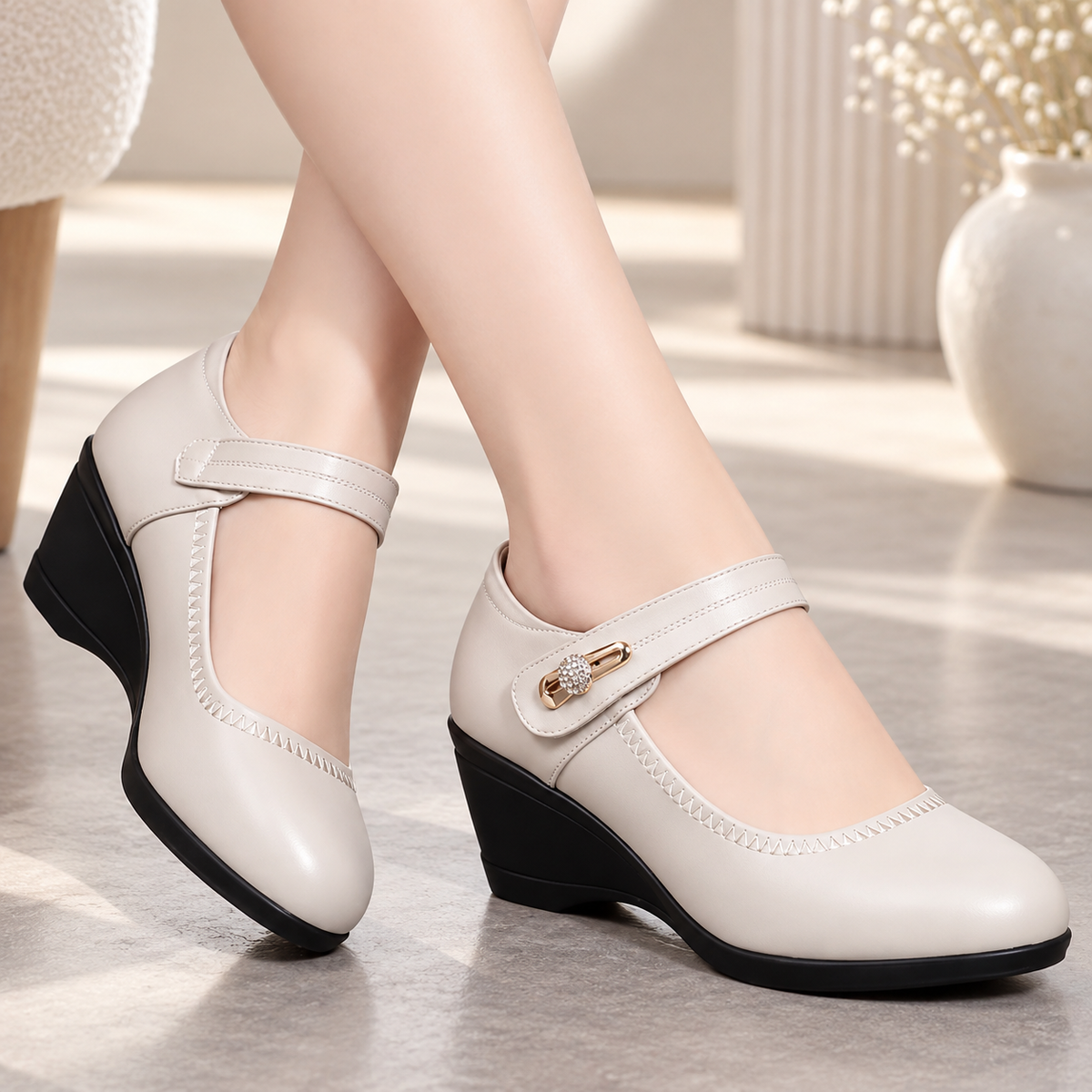 Valmorie | Chaussures Compensées Orthopédiques en Cuir