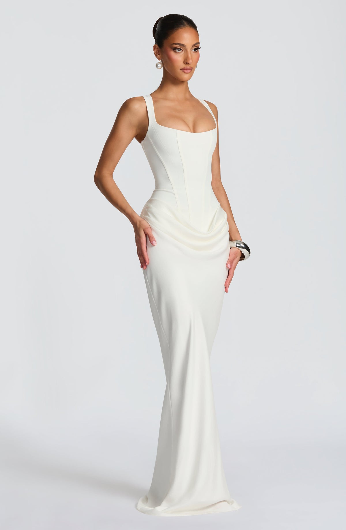 Éléonore | Robe Maxi avec Décolleté Carré