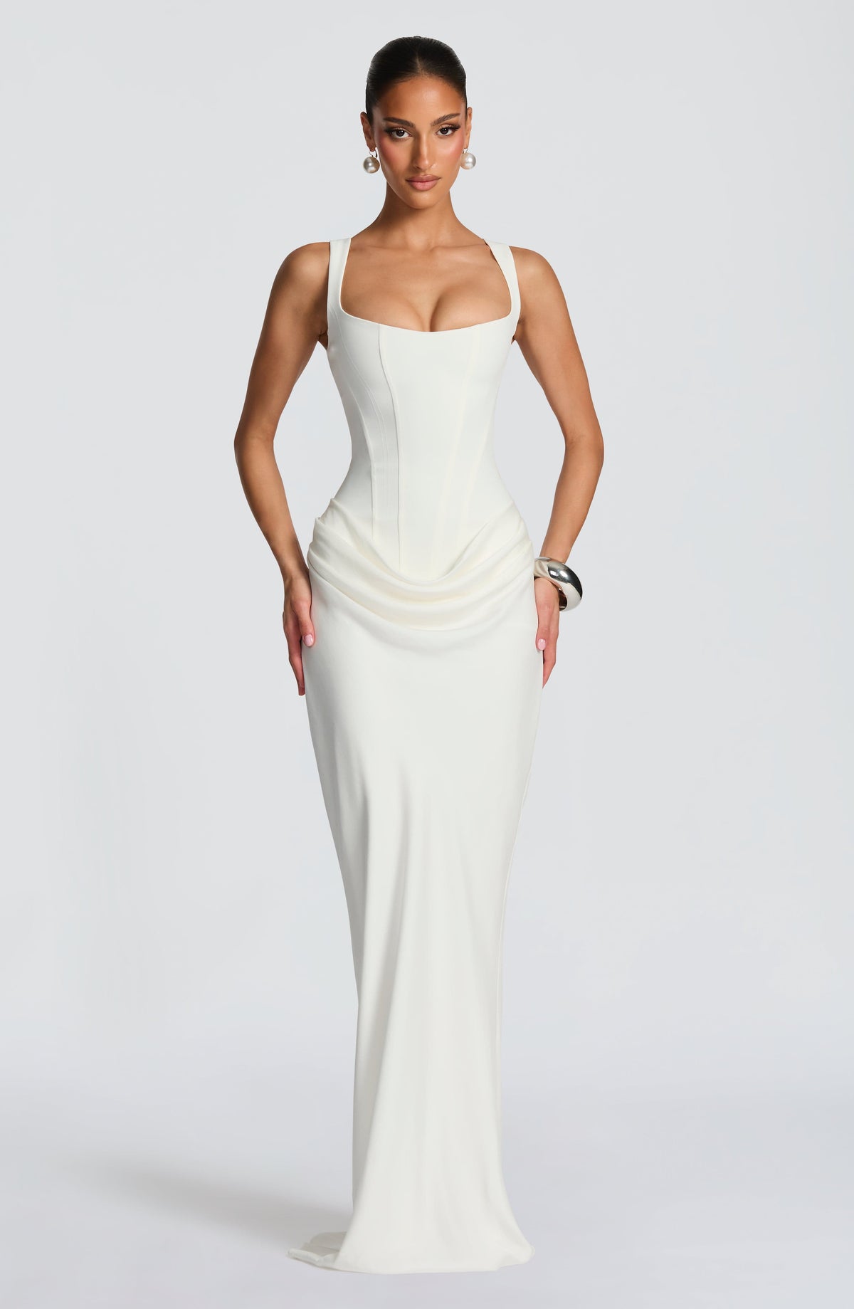 Éléonore | Robe Maxi avec Décolleté Carré
