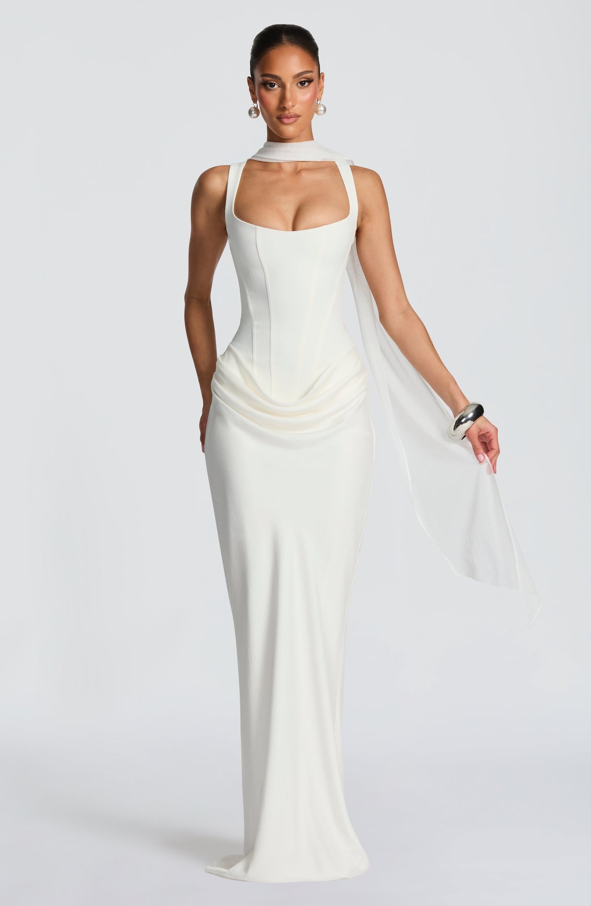 Éléonore | Robe Maxi avec Décolleté Carré