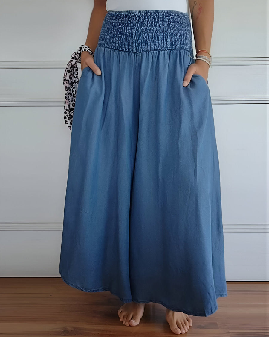 DELACROIX | Pantalon large pour femme avec taille smockée