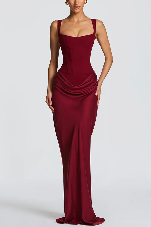 Éléonore | Robe Maxi avec Décolleté Carré