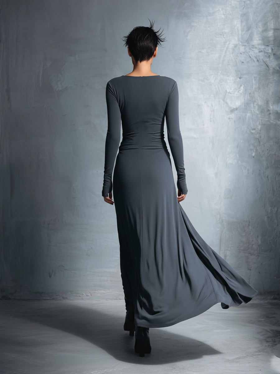 Naomie | Robe Maxi en Soie avec Nœud