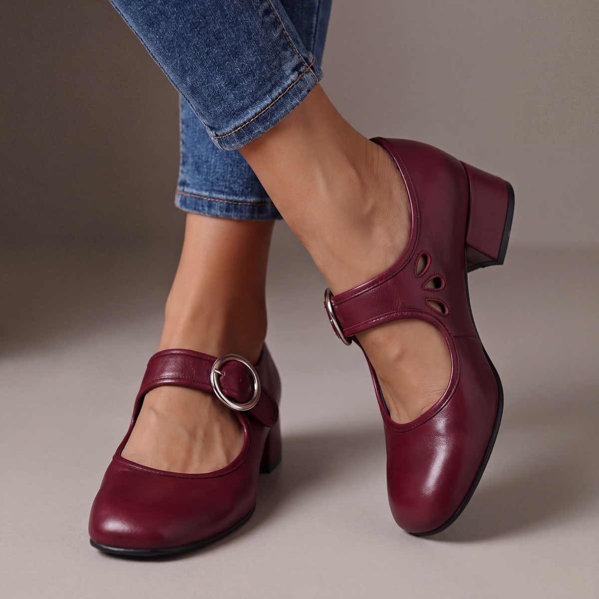 Valmorie| Babies en Cuir à Talon Véronique