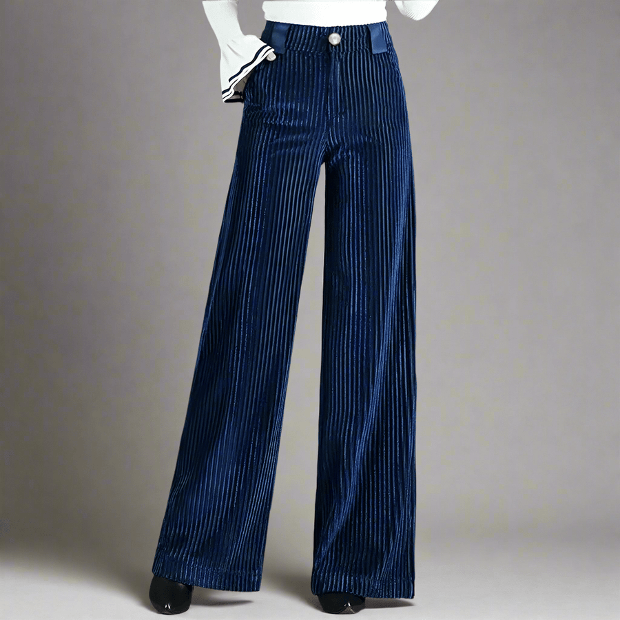 DELACROIX | PANTALON EN VELOURS TRICOTÉ TAILLE HAUTE POUR FEMME