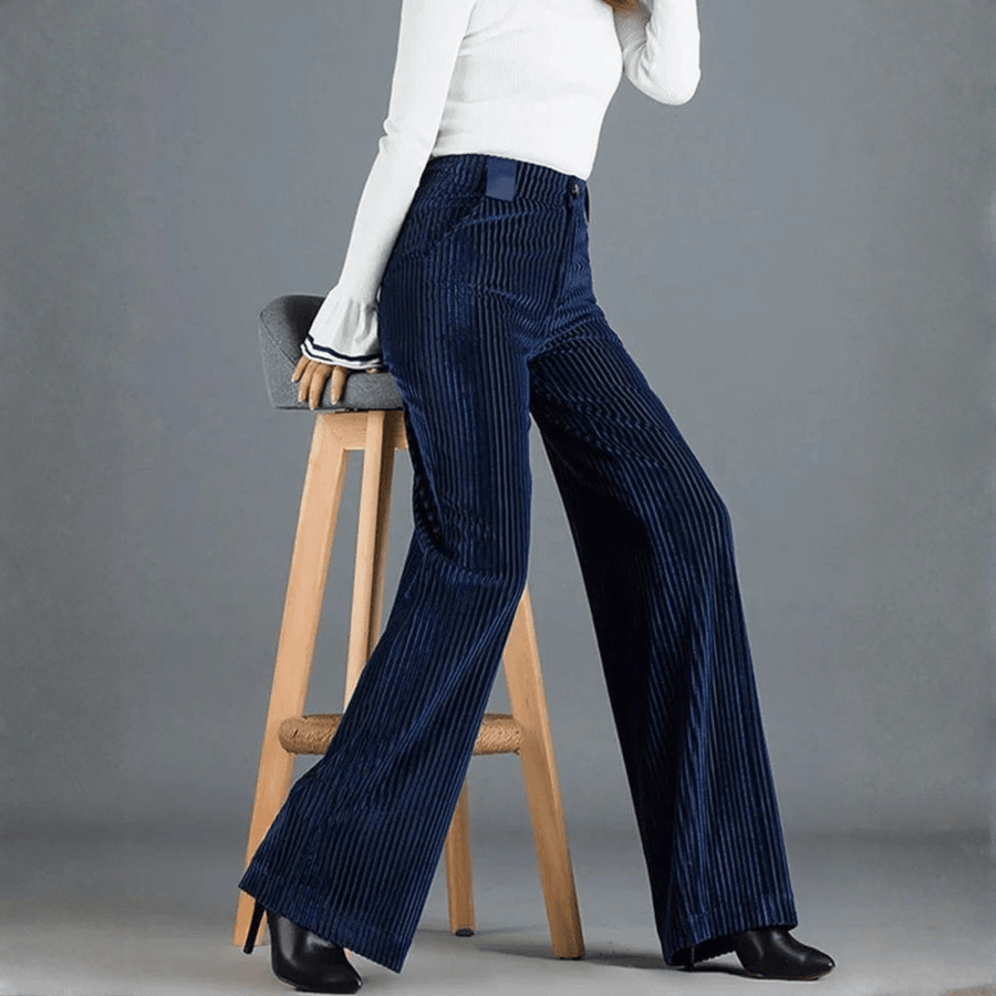 DELACROIX | PANTALON EN VELOURS TRICOTÉ TAILLE HAUTE POUR FEMME