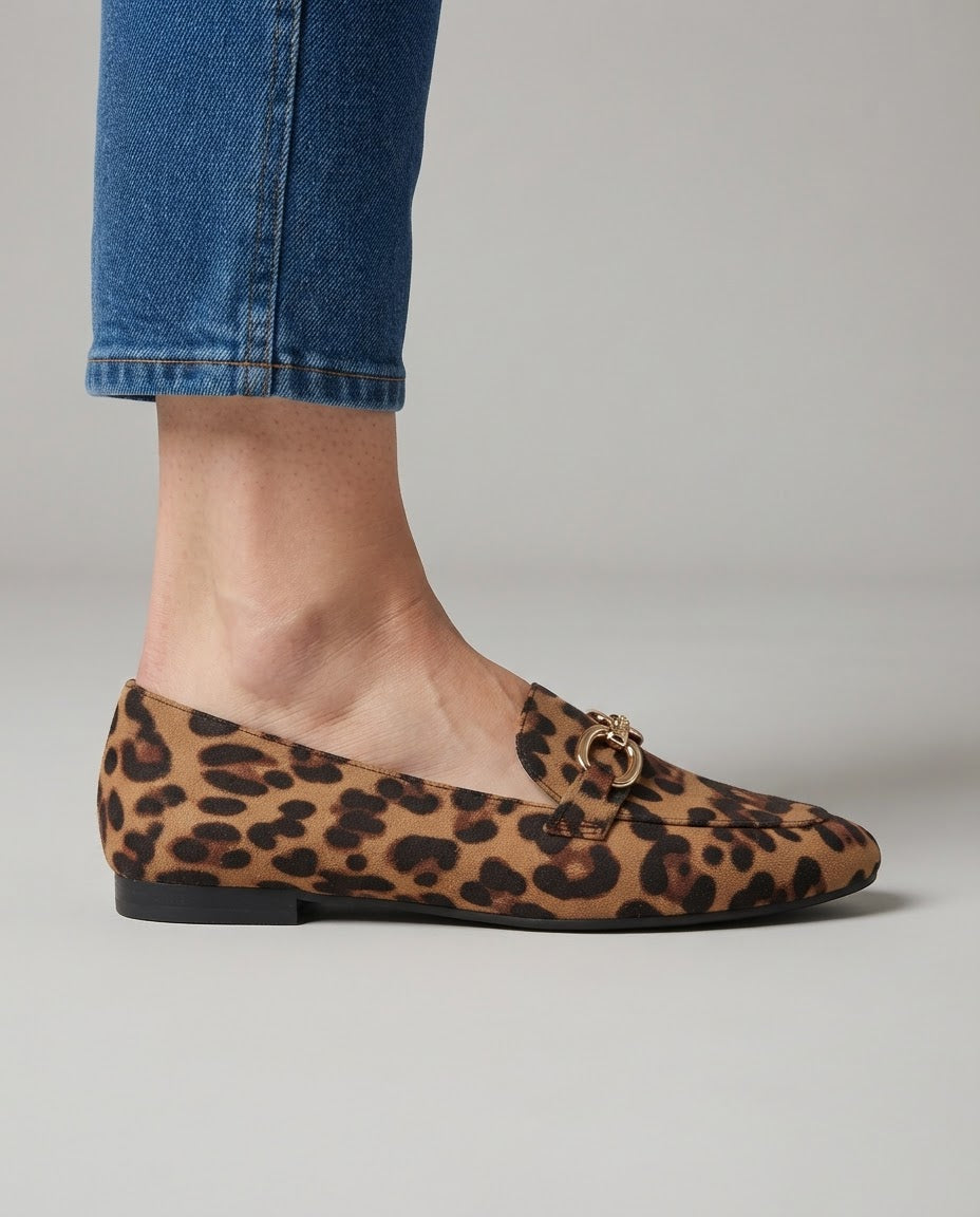 Mocassino Chiara — Leopardo Camoscio