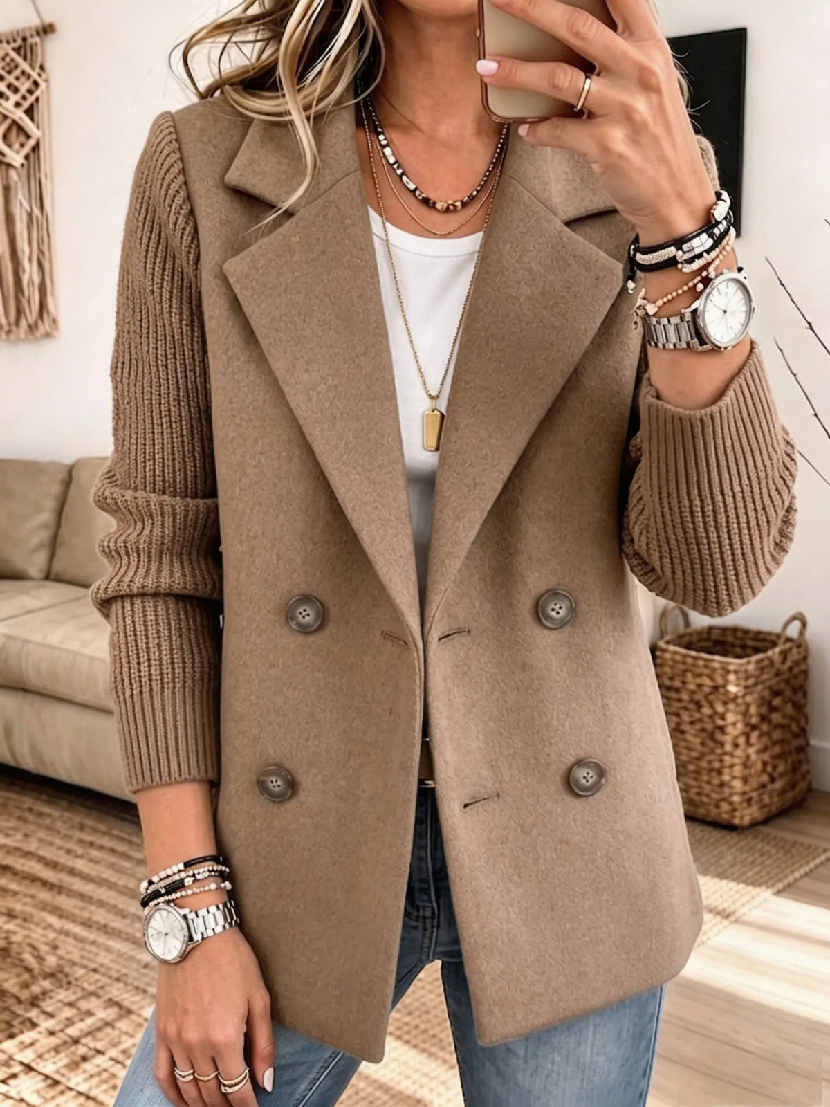 Carla | Blazer Élégant avec Manches en Maille