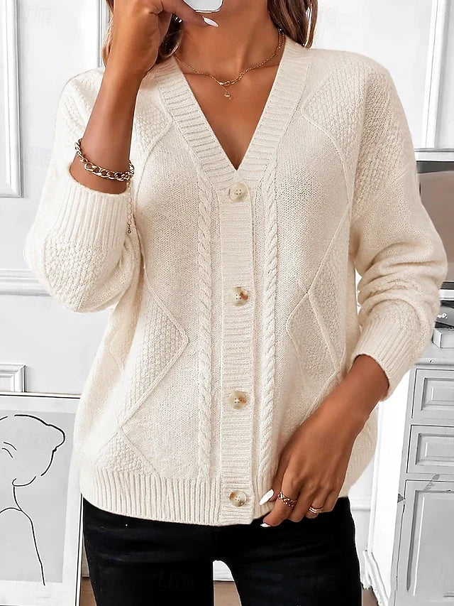 Joyce | Cardigan vintage boutonné en maille torsadée