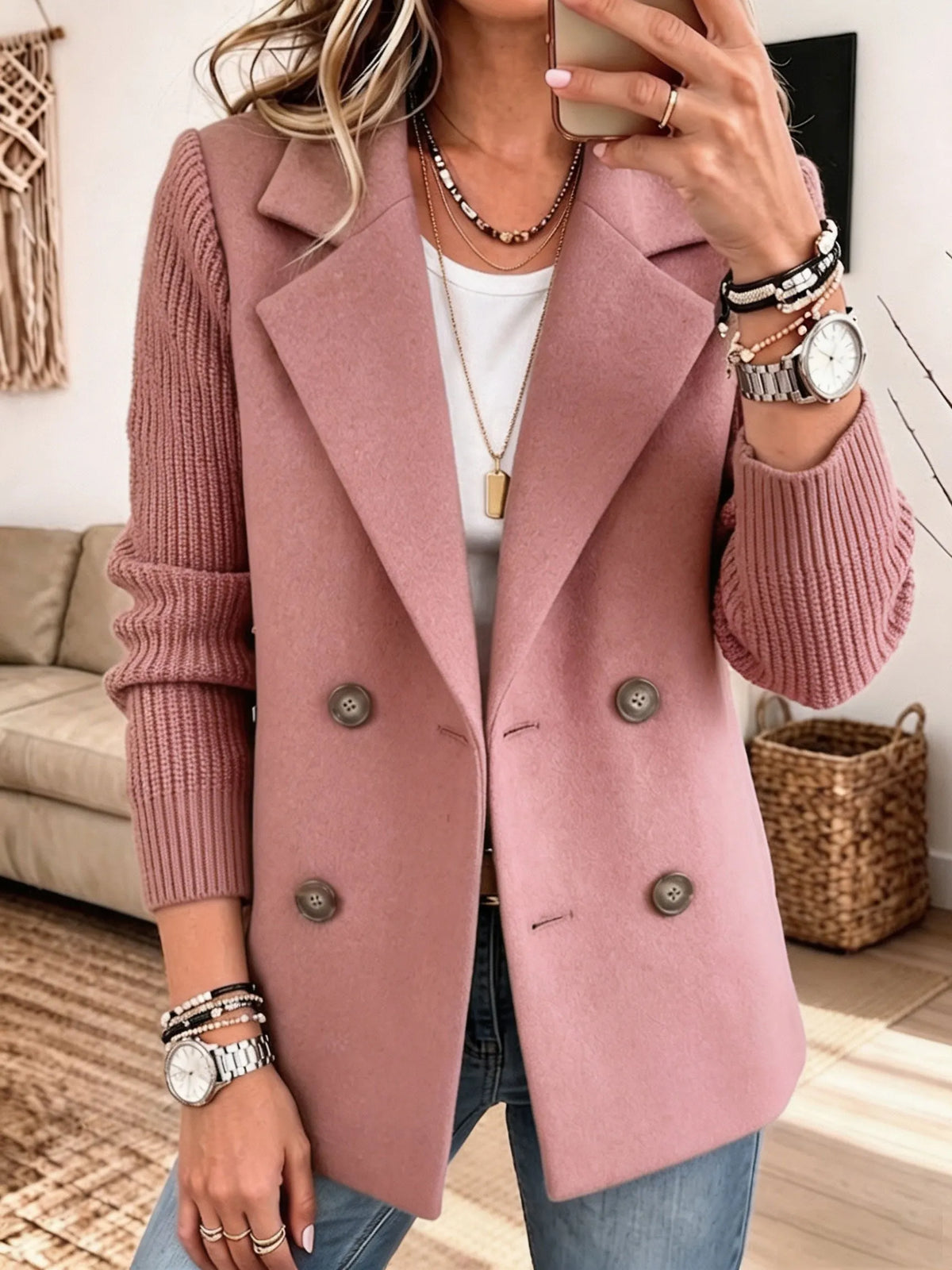 Carla | Blazer Élégant avec Manches en Maille