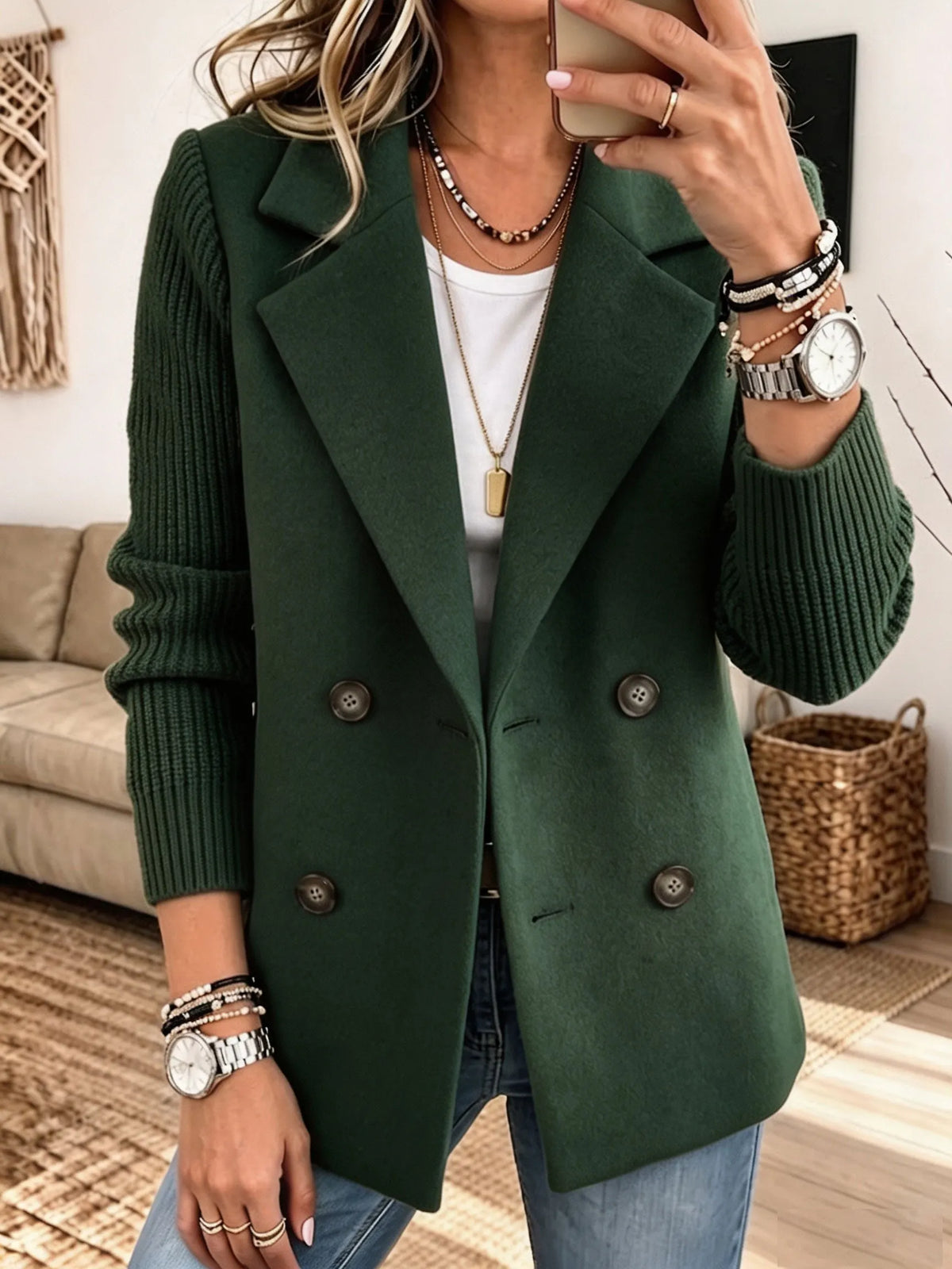 Carla | Blazer Élégant avec Manches en Maille